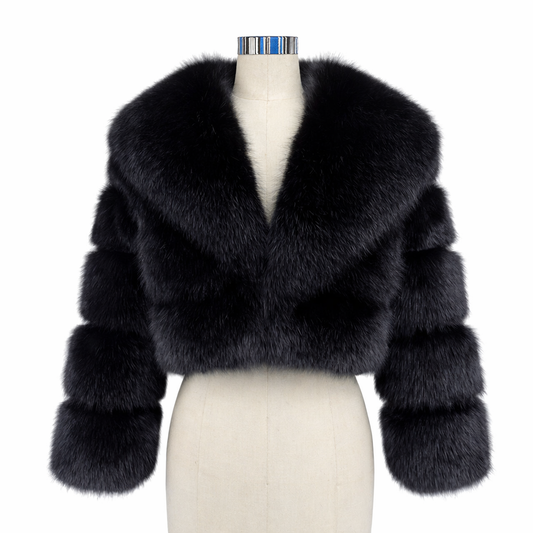 Zara - Cropped Faux Fur Jacket