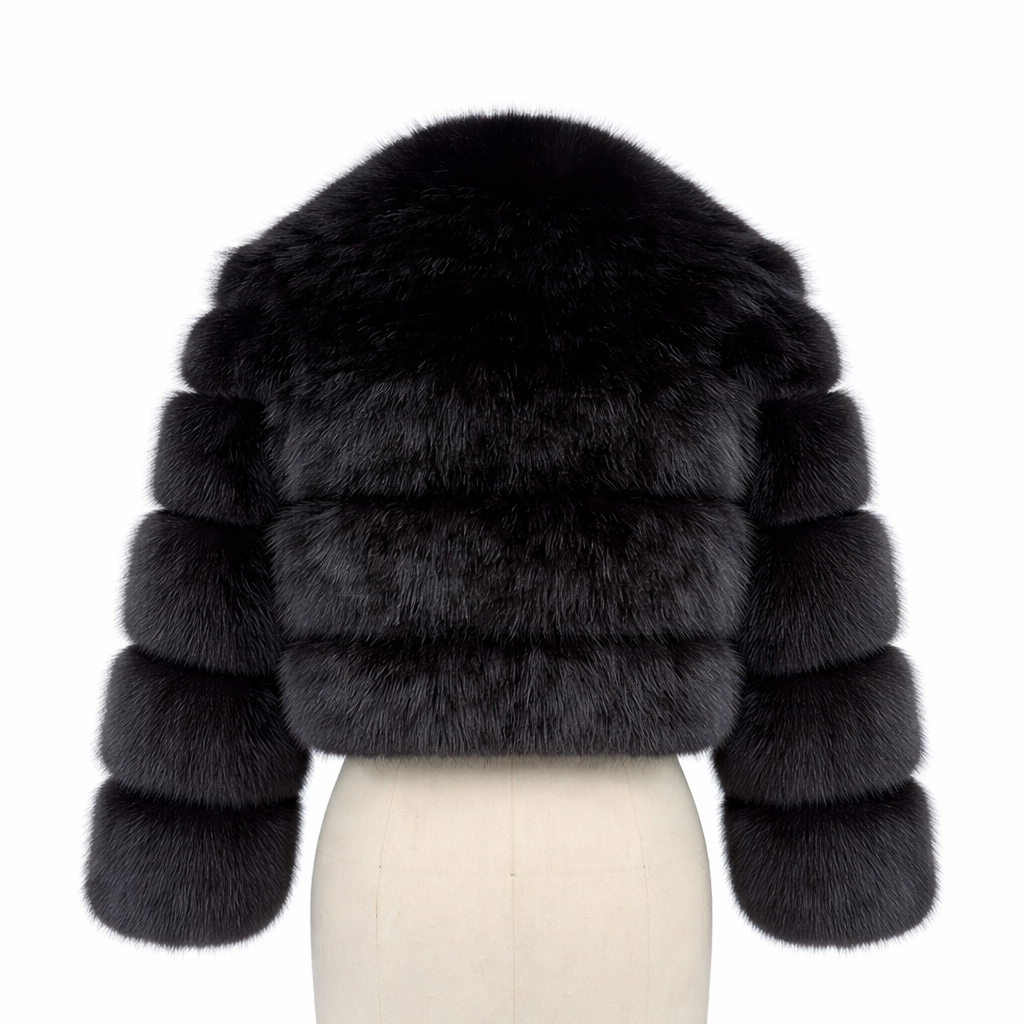 Zara - Cropped Faux Fur Jacket