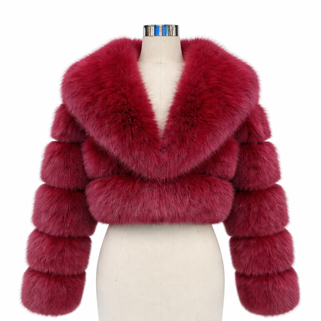 Zara - Cropped Faux Fur Jacket