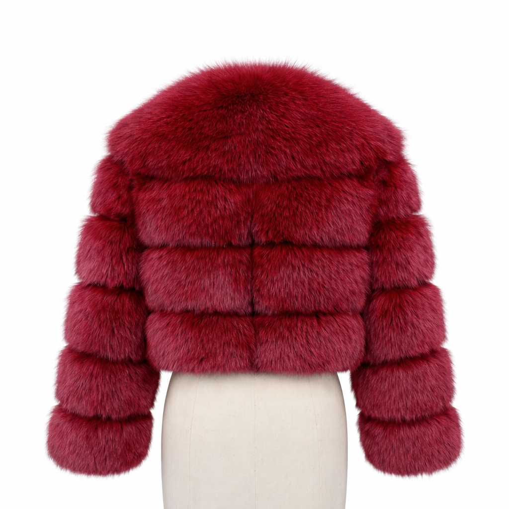 Zara - Cropped Faux Fur Jacket