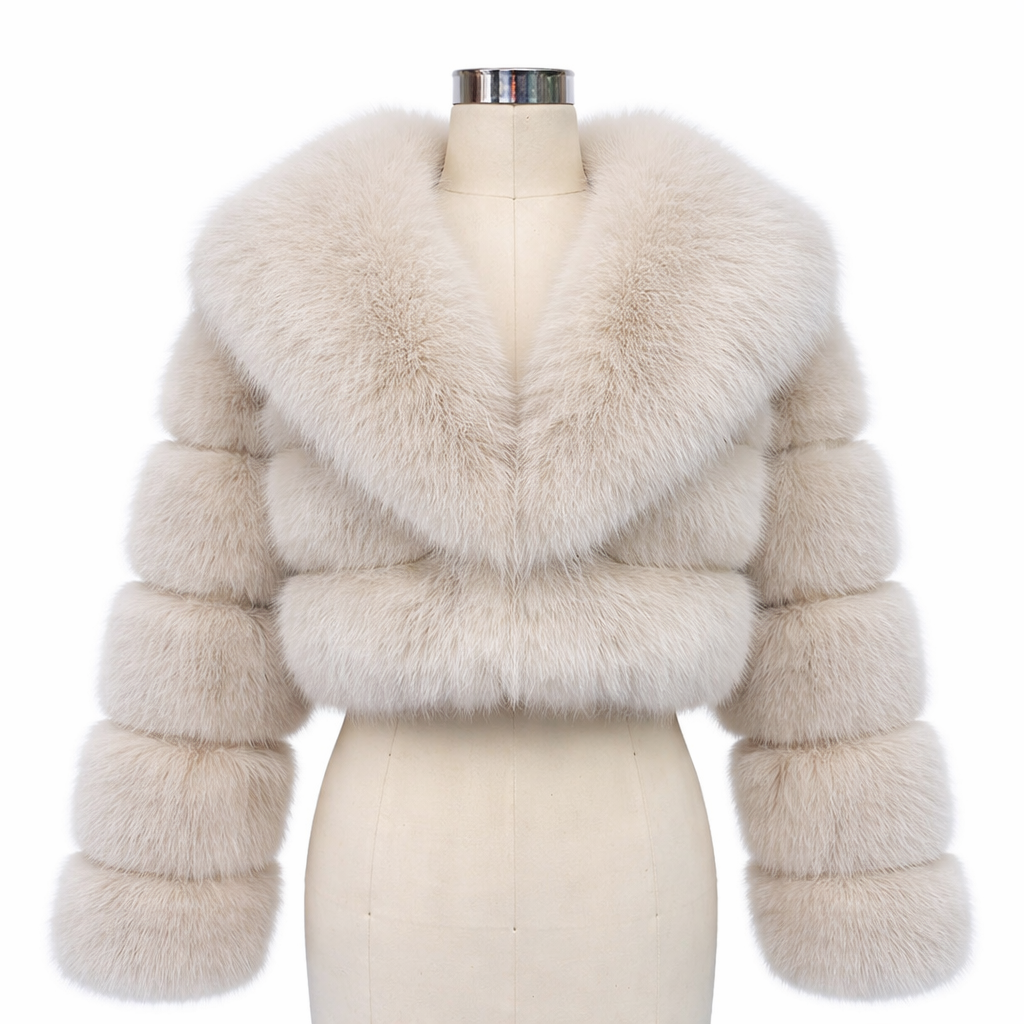 Zara - Cropped Faux Fur Jacket