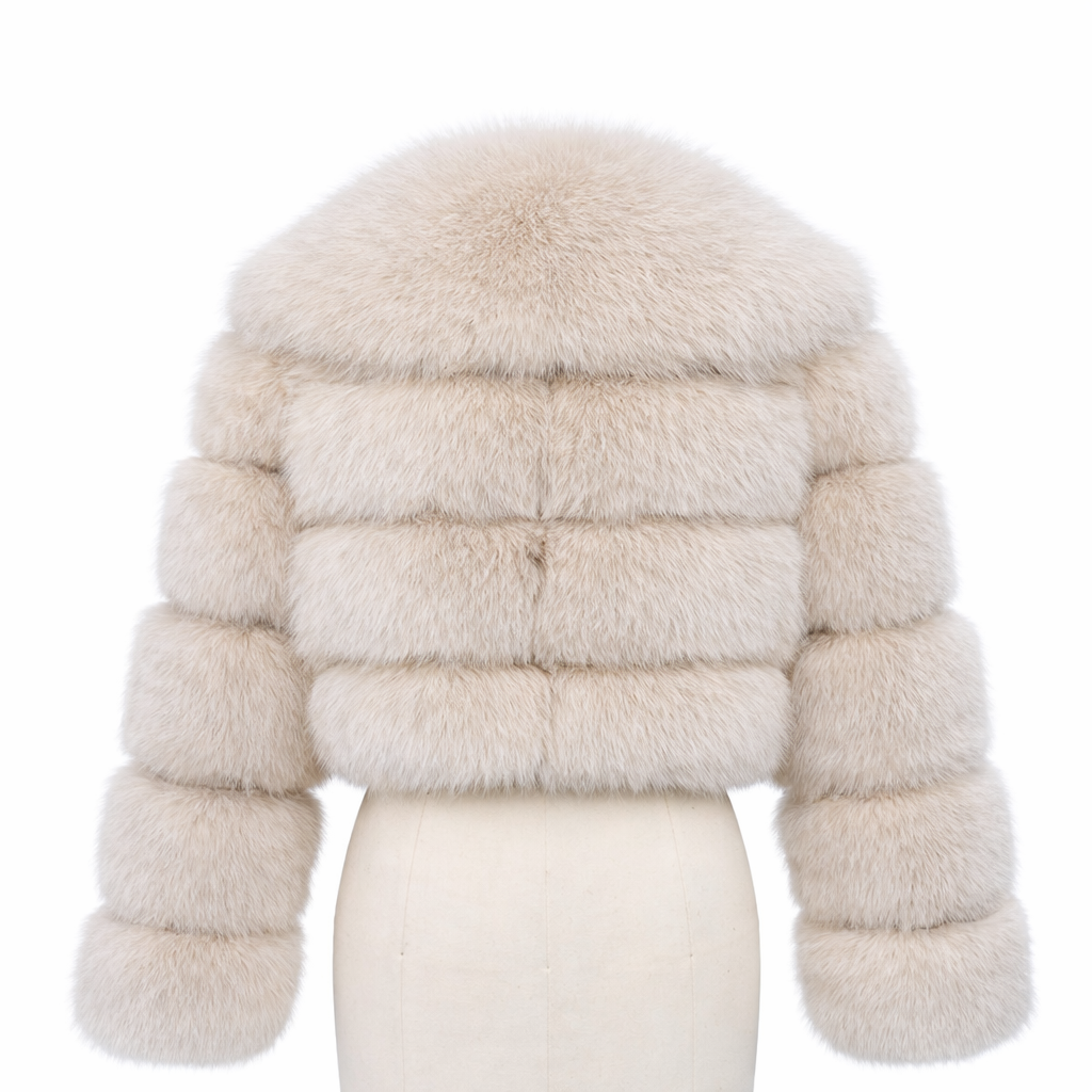 Zara - Cropped Faux Fur Jacket