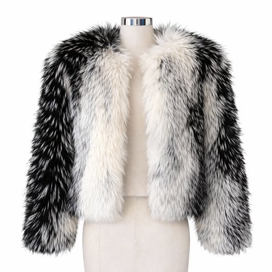 Chloe - Color Block Faux Fur Coat