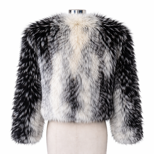 Chloe - Color Block Faux Fur Coat